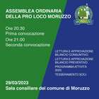 Convocazione assemblea ordinaria della Pro Loco Moruzzo